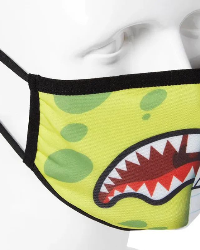 FACE MASKS>SPRAYGROUND ADULT DOODLEBOB SPLIT SHARK FORM FITTING FACE-COVERING