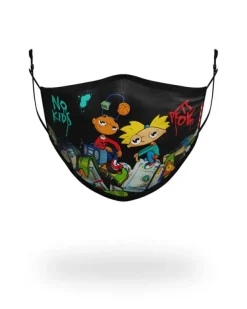 FACE MASKS>SPRAYGROUND ADULT HEY ARNOLD MONEY STACKS FORM FITTING FACE-COVERING