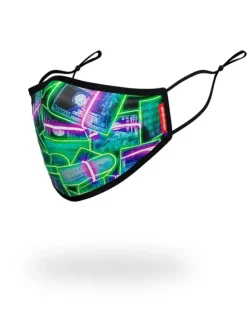 FACE MASKS>SPRAYGROUND ADULT NEON MONEY FORM FITTING FACE MASK