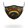 FACE MASKS>SPRAYGROUND ADULT RAINBOW SHARK FORM FITTING FACE MASK
