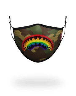 FACE MASKS>SPRAYGROUND ADULT RAINBOW SHARK FORM FITTING FACE MASK