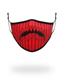 FACE MASKS>SPRAYGROUND ADULT REVERSE SHARKS IN PARIS (RED) FORM FITTING FACE MASK