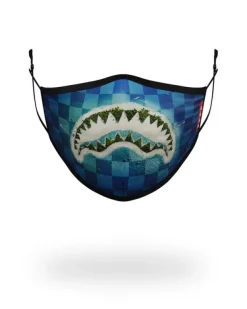 FACE MASKS>SPRAYGROUND ADULT SHARK ISLAND FORM FITTING FACE MASK