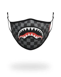 FACE MASKS>SPRAYGROUND ADULT SHARKS IN PARIS (GREY) FORM FITTING FACE MASK