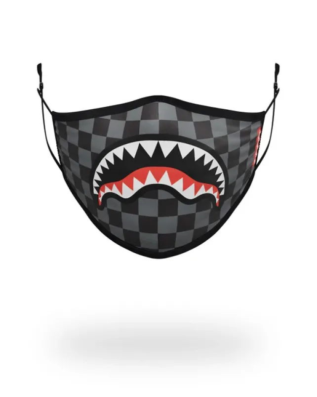 FACE MASKS>SPRAYGROUND ADULT SHARKS IN PARIS (GREY) FORM FITTING FACE MASK