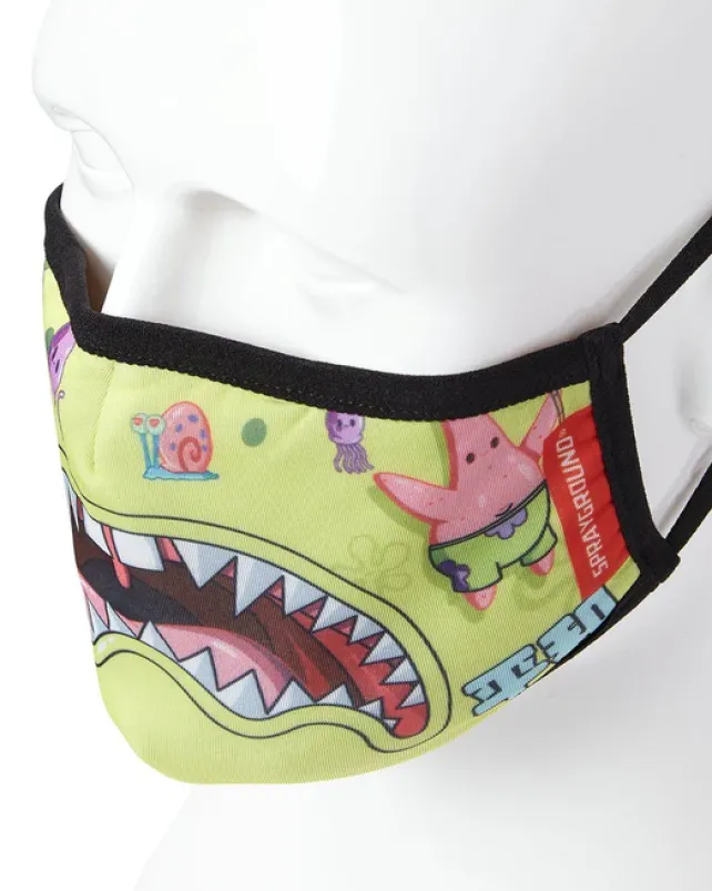 FACE MASKS>SPRAYGROUND ADULT SPONGEBOB JAPAN SHARK FORM FITTING FACE-COVERING