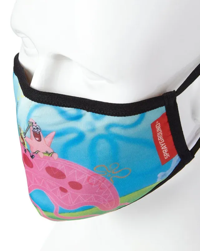 FACE MASKS>SPRAYGROUND ADULT SPONGEBOB JELLY SHARK FORM FITTING FACE-COVERING