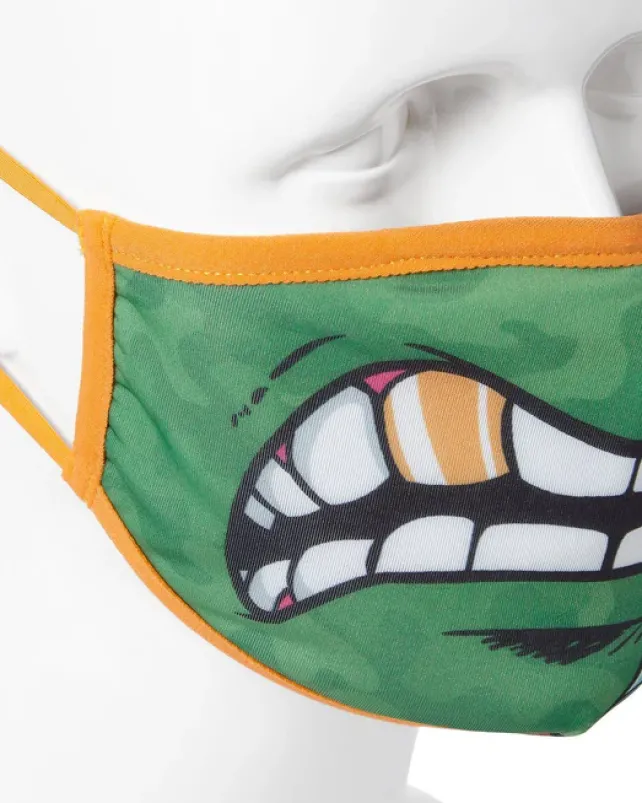 FACE MASKS>SPRAYGROUND ADULT TMNT: MICHELANGELO SHARK FORM FITTING FACE-COVERING