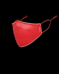 FACE MASKS>SPRAYGROUND ADULT VERTICAL SHARK (RED) FORM-FITTING FACE MASK