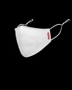 FACE MASKS>SPRAYGROUND ADULT WHITE ON WHITE SHARK FORM-FITTING FACE MASK