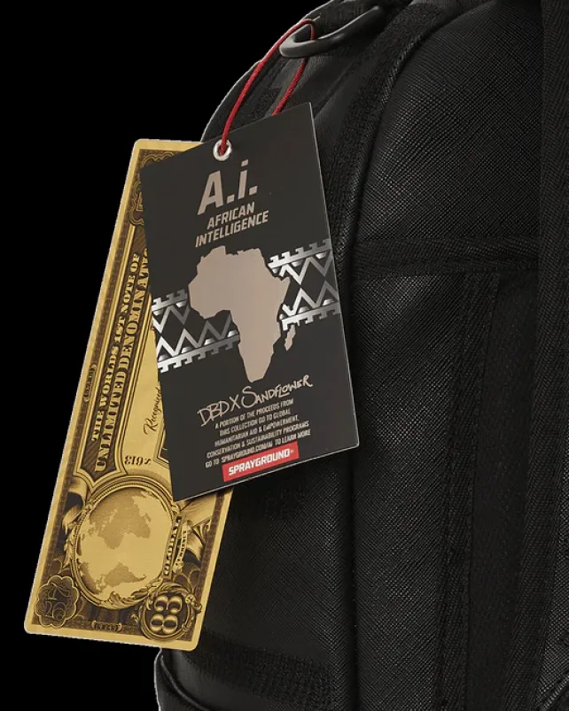BACKPACKS>SPRAYGROUND AFRICAN INTELLIGENCE 9 APEX GENIUS BACKPACK - SANDFLOWER COLLAB