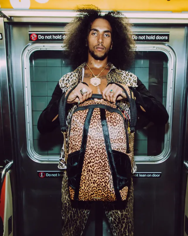 BACKPACKS>SPRAYGROUND AFRICAN INTELLIGENCE 9 COURAGE LIVES ON BACKPACK - SANDFLOWER COLLAB