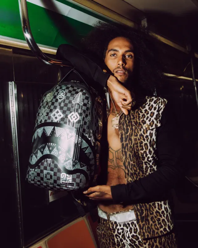 BACKPACKS>SPRAYGROUND AFRICAN INTELLIGENCE 9 POWER GLYPHICS BACKPACK - SANDFLOWER COLLAB