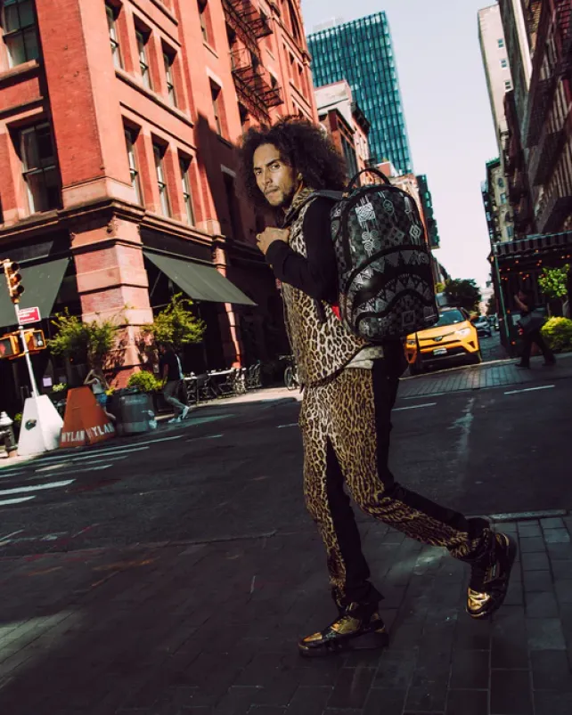 BACKPACKS>SPRAYGROUND AFRICAN INTELLIGENCE 9 POWER GLYPHICS BACKPACK - SANDFLOWER COLLAB