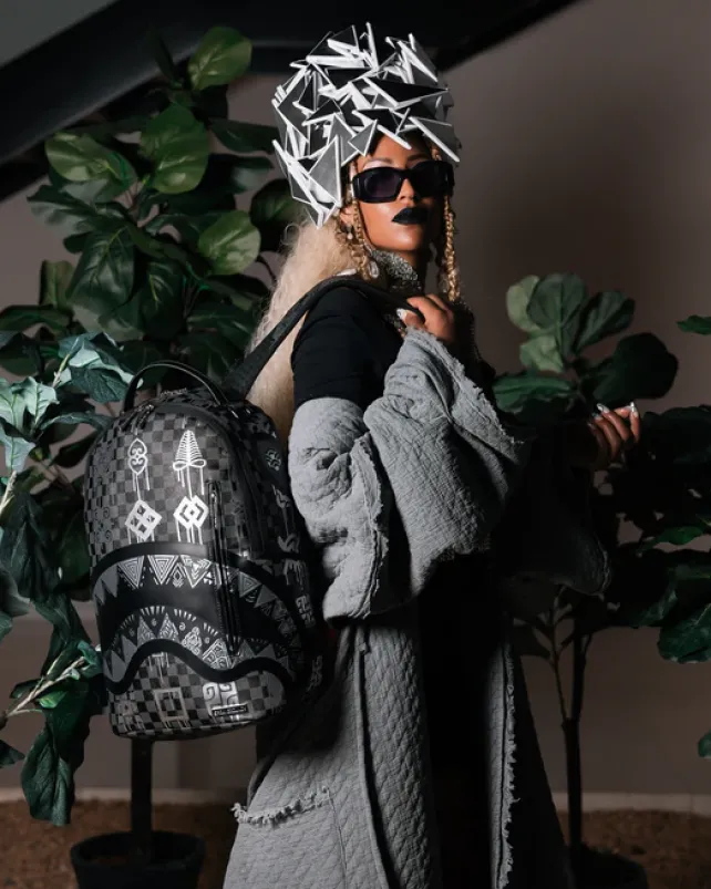 BACKPACKS>SPRAYGROUND AFRICAN INTELLIGENCE 9 POWER GLYPHICS BACKPACK - SANDFLOWER COLLAB