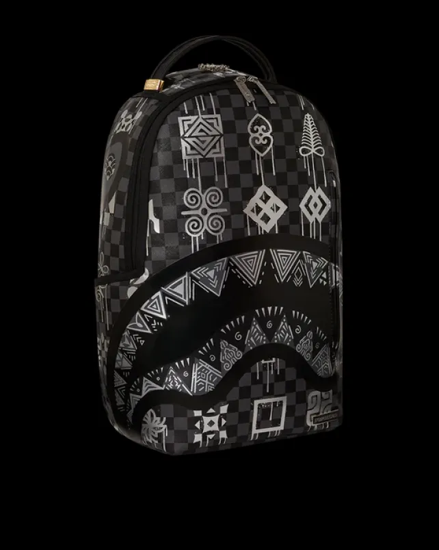 BACKPACKS>SPRAYGROUND AFRICAN INTELLIGENCE 9 POWER GLYPHICS BACKPACK - SANDFLOWER COLLAB