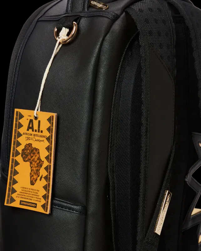 BACKPACKS>SPRAYGROUND A.i.3 SHARK BITE BLACK GOLD BACKPACK (DLXV)