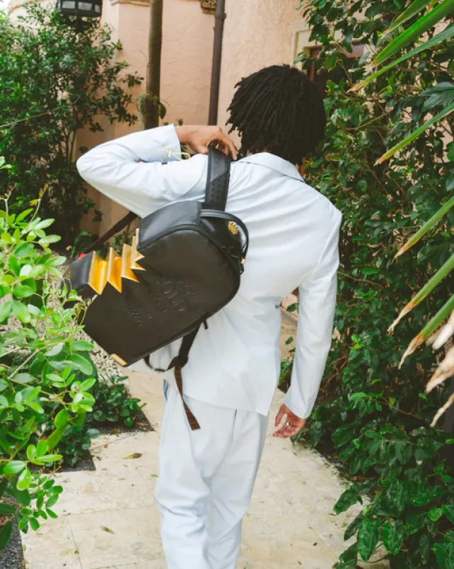 BACKPACKS>SPRAYGROUND A.i.3 SHARK BITE BLACK GOLD BACKPACK (DLXV)