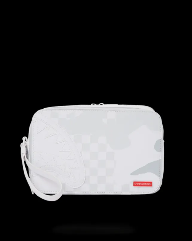 TOILETRIES AKA MONEY BAGS>SPRAYGROUND 3AM LE BLANC TOILETRY BAG