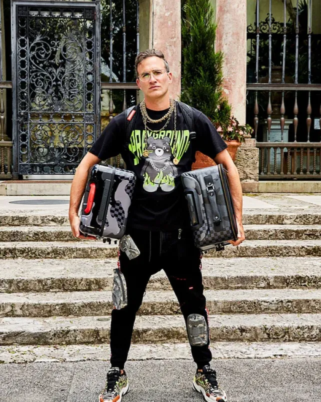 CARRY-ON LUGGAGE>SPRAYGROUND 3AM NEVER SLEEP SHARKITECTURE HARDSHELL CARRY-ON LUGGAGE