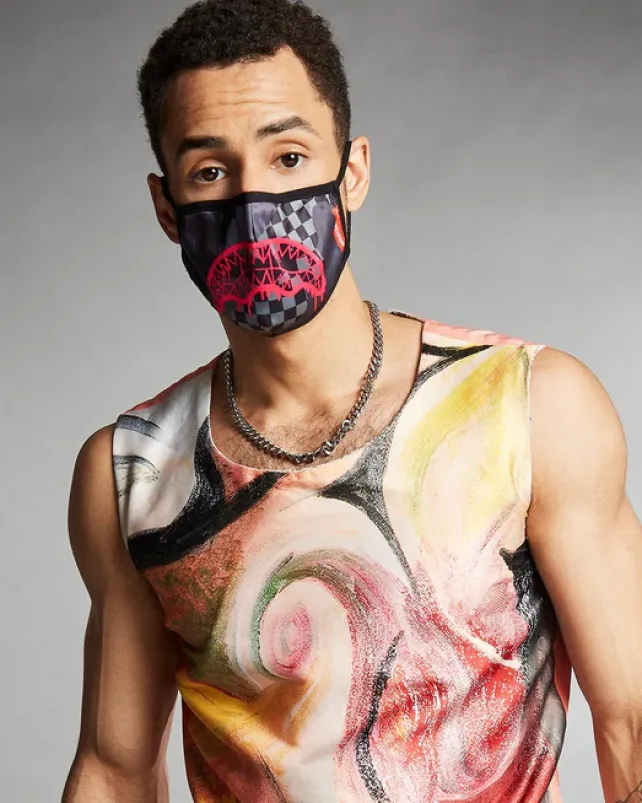 FACE MASKS>SPRAYGROUND 3AM PINK DRIP FACE MASK
