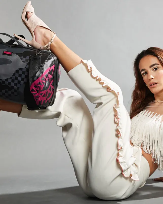 DUFFLES>SPRAYGROUND 3AM PINK DRIP TUBE DUFFLE