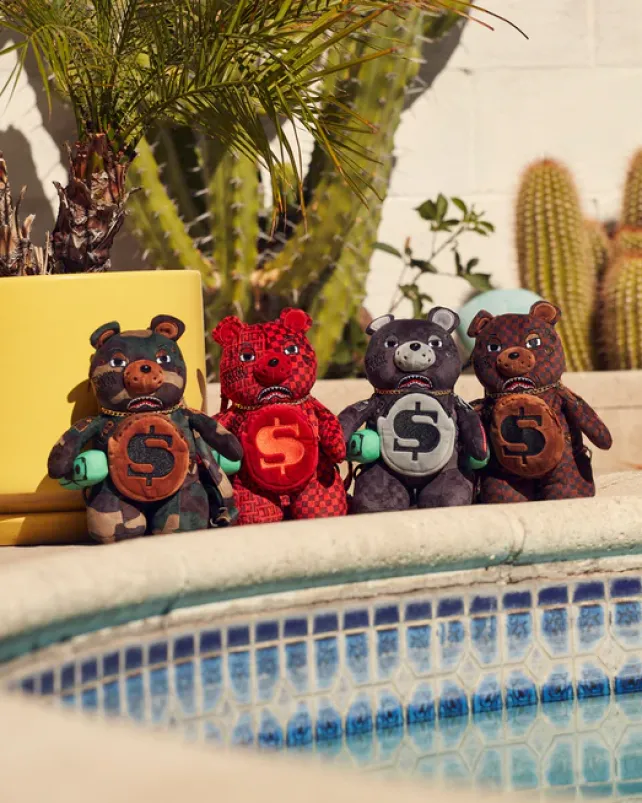 BEAR CUBS|BACKPACKS>SPRAYGROUND BEARCUB BACKPACK - CAMOCHECK MONEYBEAR