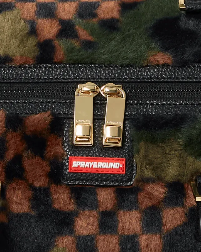 DUFFLES>SPRAYGROUND BIG SKY FUR SHARK DUFFLE
