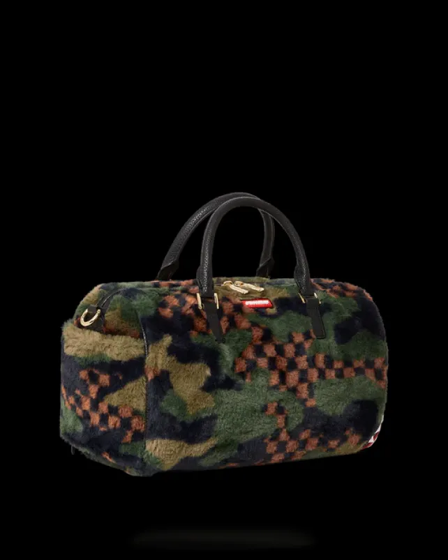 DUFFLES>SPRAYGROUND BIG SKY FUR SHARK MINI DUFFLE