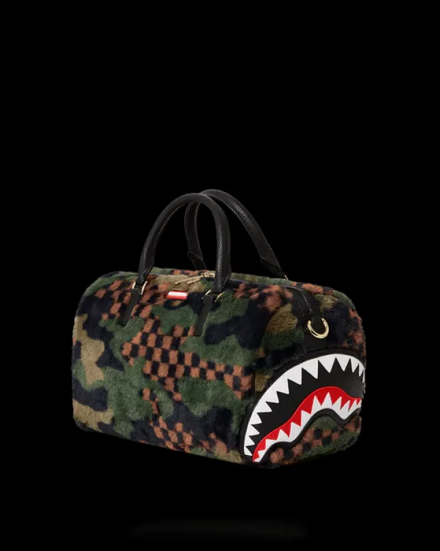 DUFFLES>SPRAYGROUND BIG SKY FUR SHARK MINI DUFFLE