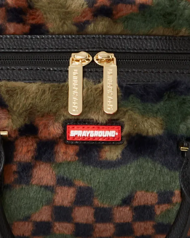 DUFFLES>SPRAYGROUND BIG SKY FUR SHARK MINI DUFFLE