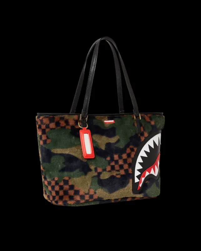 TOTES|HANDBAGS>SPRAYGROUND BIG SKY FUR SHARK TOTE