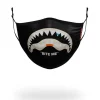 FACE MASKS>SPRAYGROUND BITE ME SHARK (BLK) POLYESTER FACE MASK