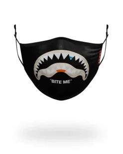 FACE MASKS>SPRAYGROUND BITE ME SHARK (BLK) POLYESTER FACE MASK