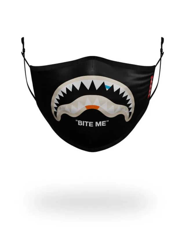 FACE MASKS>SPRAYGROUND BITE ME SHARK (BLK) POLYESTER FACE MASK