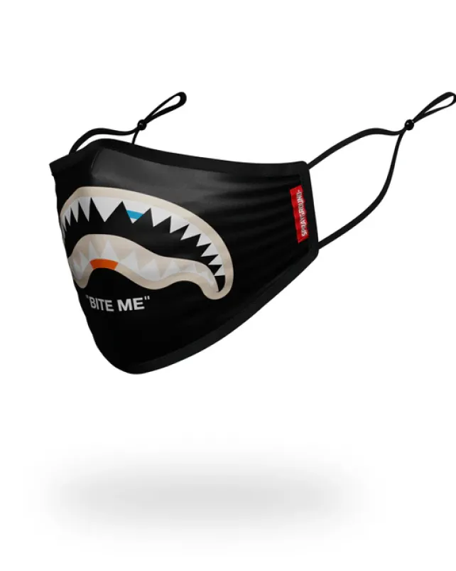 FACE MASKS>SPRAYGROUND BITE ME SHARK (BLK) POLYESTER FACE MASK