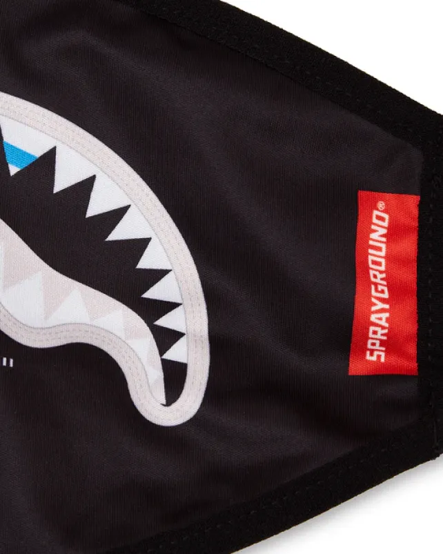 FACE MASKS>SPRAYGROUND BITE ME SHARK (BLK) POLYESTER FACE MASK