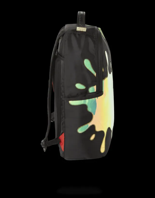 BACKPACKS>SPRAYGROUND BLUE MIRROR REFLECTIVE SPLAT BACKPACK (ONE OF ONE)