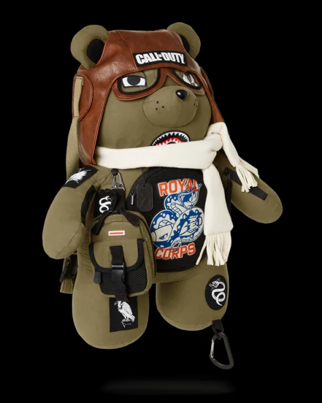 TEDDY BEAR BACKPACKS|BACKPACKS>SPRAYGROUND CALL OF DUTY AVIATOR FEARLESS MONEYBEAR TEDDYBEAR BACKPACK