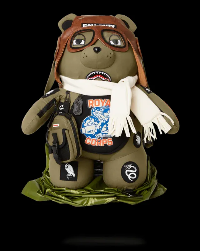 TEDDY BEAR BACKPACKS|BACKPACKS>SPRAYGROUND CALL OF DUTY AVIATOR FEARLESS MONEYBEAR TEDDYBEAR BACKPACK