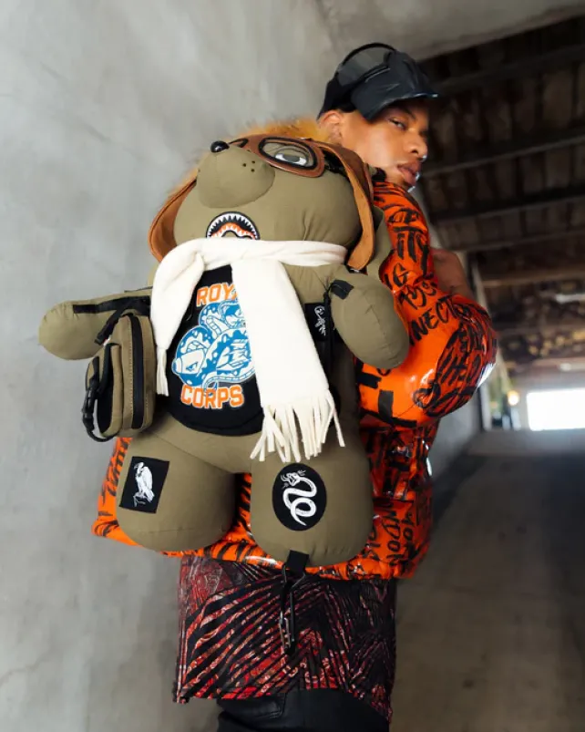 TEDDY BEAR BACKPACKS|BACKPACKS>SPRAYGROUND CALL OF DUTY AVIATOR FEARLESS MONEYBEAR TEDDYBEAR BACKPACK