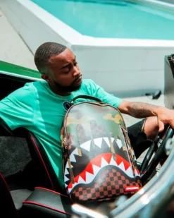 BACKPACKS>SPRAYGROUND CAMO DRIP SHARKS IN PARIS BACKPACK (DLXV)