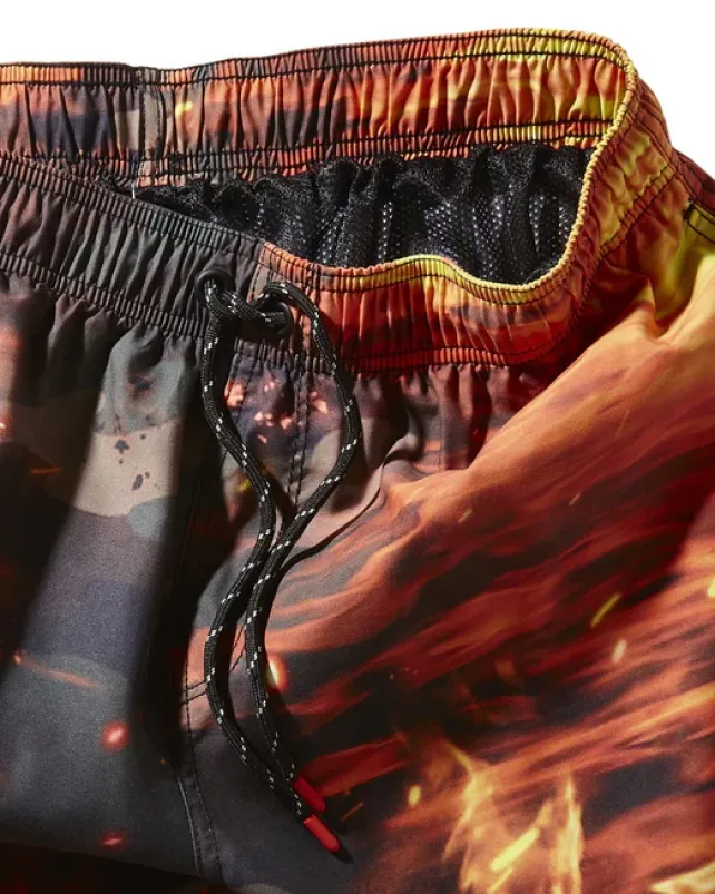 SWIMWEAR>SPRAYGROUND CAMO FIRE SHOTO SWIM TRUNKS