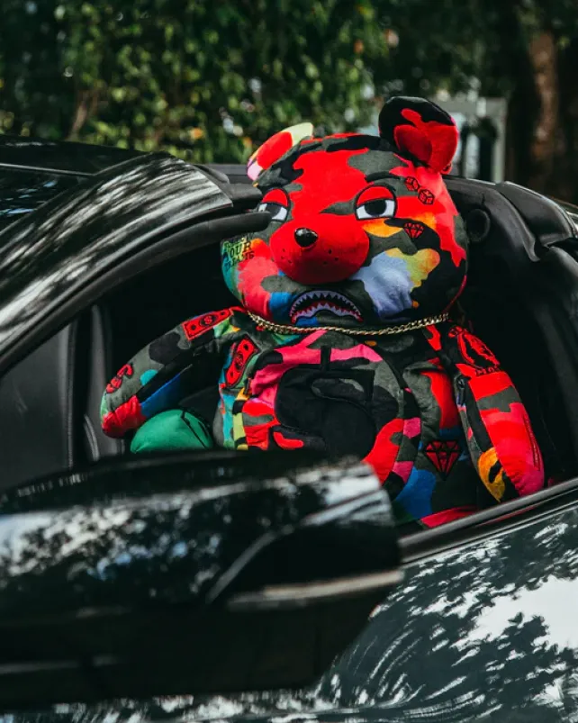 TEDDY BEAR BACKPACKS|BACKPACKS>SPRAYGROUND CAMOBURST MONEYBEAR TEDDYBEAR BACKPACK