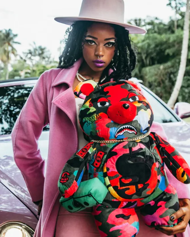 TEDDY BEAR BACKPACKS|BACKPACKS>SPRAYGROUND CAMOBURST MONEYBEAR TEDDYBEAR BACKPACK