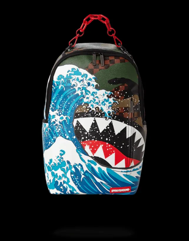 BACKPACKS>SPRAYGROUND CAMOKAWA WAVE SHARK