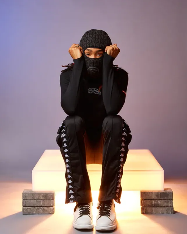 SKI MASKS|COLD WEATHER GEAR>SPRAYGROUND CASHIN CHECKS SKI MASK (GRAY)