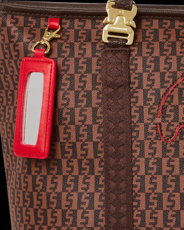 TOTES>SPRAYGROUND CASHIN CHECKS TOTE