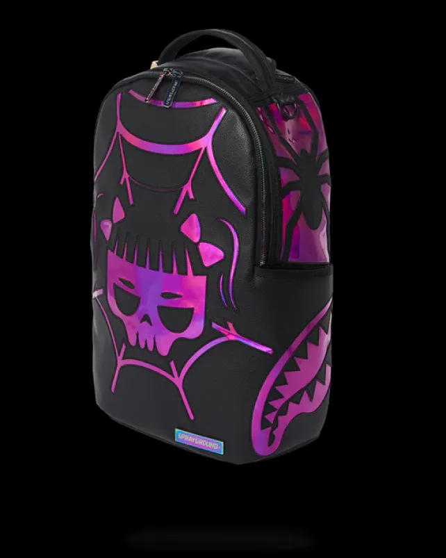 BACKPACKS>SPRAYGROUND CAZZU IRIDESCENT CUT u0026 SEW SPIDER SKULL SHARK BACKPACK (DLXV)