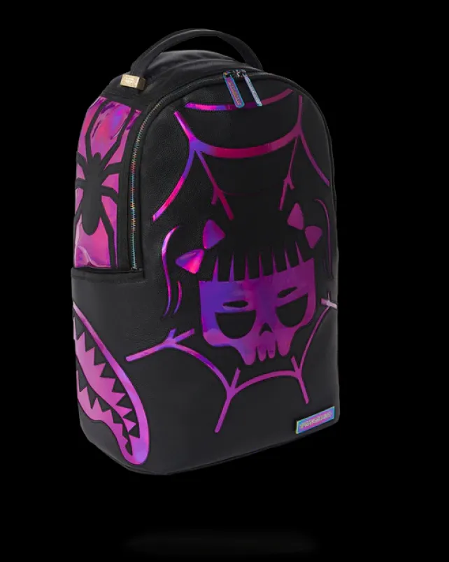 BACKPACKS>SPRAYGROUND CAZZU IRIDESCENT CUT u0026 SEW SPIDER SKULL SHARK BACKPACK (DLXV)
